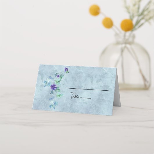 Blaubeeren Name Platzkarte (Rückseite)