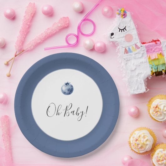 Blaubeeren Obst Baby Shower Pappteller (Party)