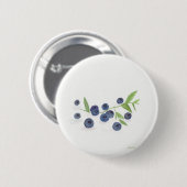 Blaubeeren Obst Küche Wasserfarbe rustikal Essen Button (Vorne & Hinten)
