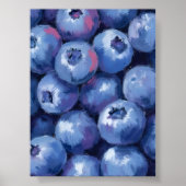 Blaubeeren | Obst Wasserfarbe Gemalt Poster (Vorne)
