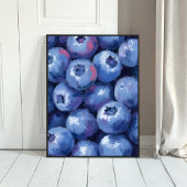 Blaubeeren | Obst Wasserfarbe Gemalt Poster