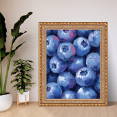 Blaubeeren | Obst Wasserfarbe Gemalt Poster