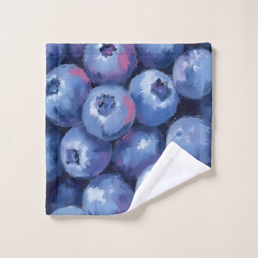 Blaubeeren | Obst Wasserfarbe Gemalt Waschlappen (Waschlappen)
