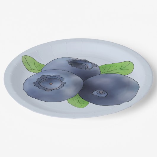 Blaubeeren Pappteller (Schrägansicht)