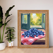 Blaubeeren pflücken | Frucht Aquarell Blaubeeren Poster