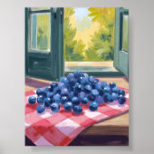 Blaubeeren pflücken | Frucht Aquarell Blaubeeren Poster (Vorne)