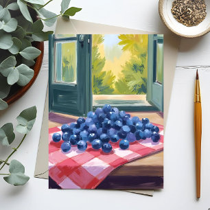 Blaubeeren pflücken   Frucht Aquarell Blaubeeren Postkarte