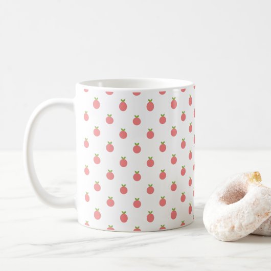 Blaubeeren-Polka-Dosen-Tasse Kaffeetasse (Mit Donut)