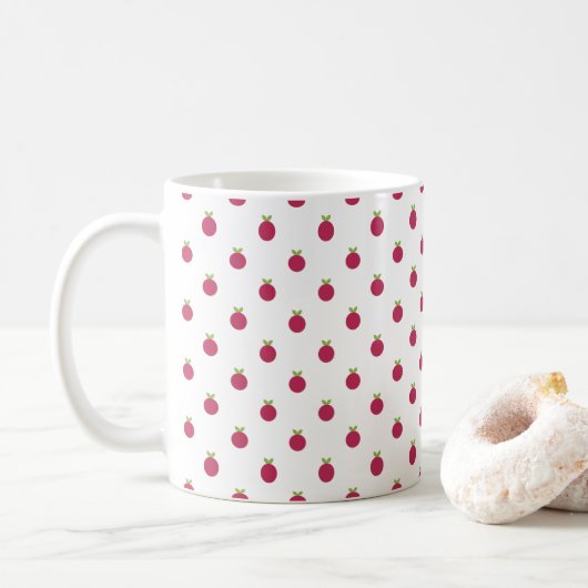 Blaubeeren-Polka-Dosen-Tasse Kaffeetasse (Mit Donut)