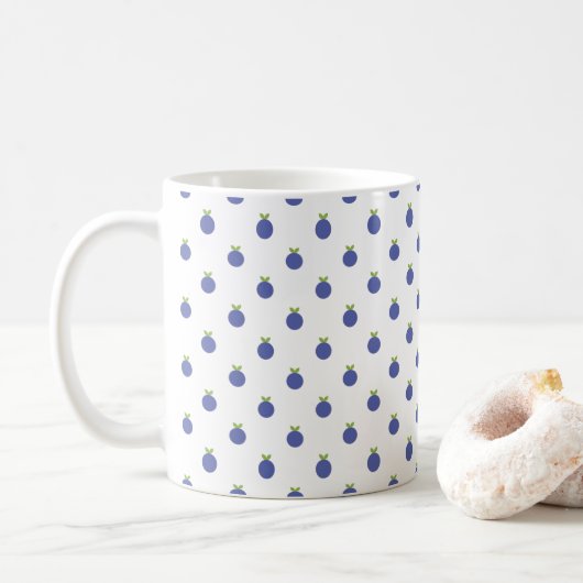 Blaubeeren-Polka Kaffeetasse (Mit Donut)