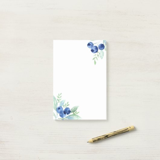 Blaubeeren Post-it Klebezettel (Auf Schreibtisch)