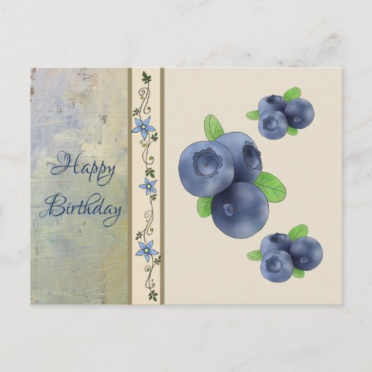 Blaubeeren Postkarte (Vorderseite)