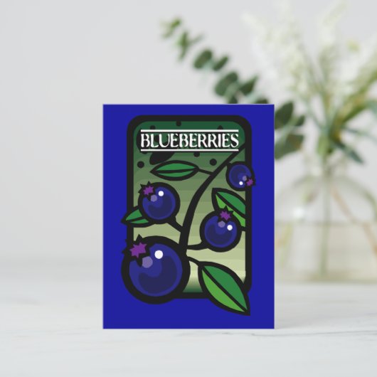 Blaubeeren Postkarte (Stehend Vorderseite)
