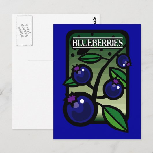 Blaubeeren Postkarte (Vorne/Hinten)
