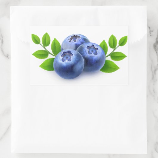 Blaubeeren Rechteckiger Aufkleber (Tasche)