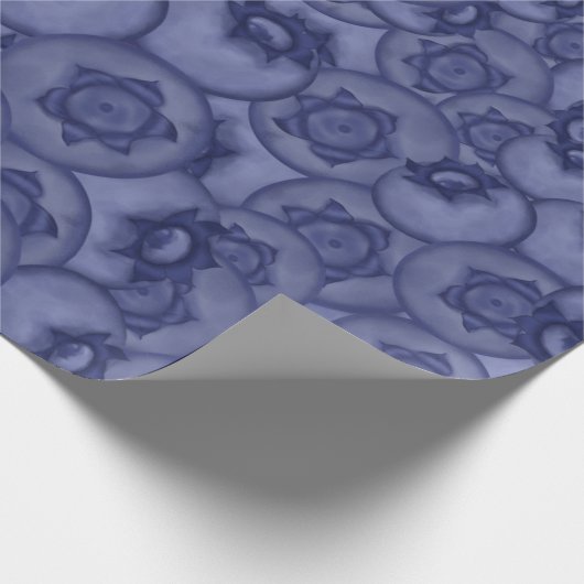 Blaubeeren. Reife dunkelblaue Beeren. Sommer. Geschenkpapier (Ecke)
