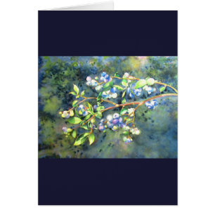 Blaubeeren, romantische Früchte Aquarellmalerei