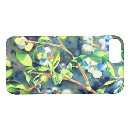 Blaubeeren, romantische Früchte Aquarellmalerei Case-Mate iPhone Hülle (Rückseite (Horizontal))