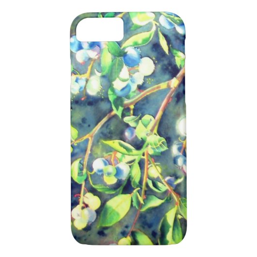 Blaubeeren, romantische Früchte Aquarellmalerei Case-Mate iPhone Hülle (Rückseite)