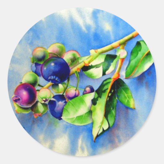 Blaubeeren Runder Aufkleber (Vorderseite)