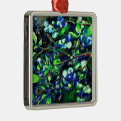 Blaubeeren Silbernes Ornament (Rechts)