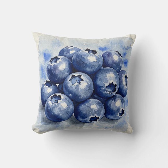 Blaubeeren Sommer Kissen (Vorderseite)