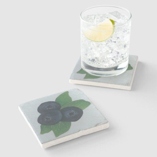 Blaubeeren Steinuntersetzer (Seitenansicht)