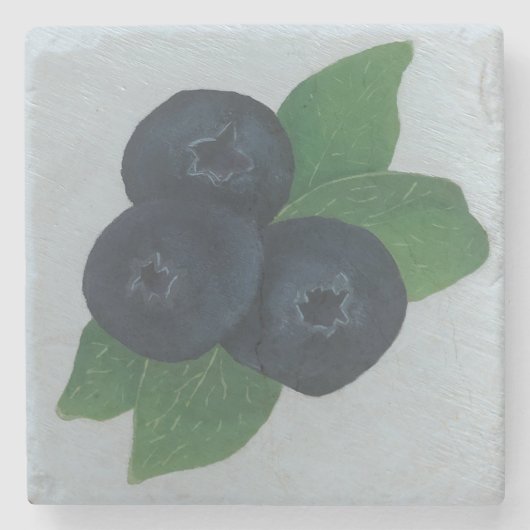 Blaubeeren Steinuntersetzer (Vorderseite)