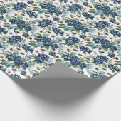 Blaubeeren und Bienen Geschenkpapier (Ecke)