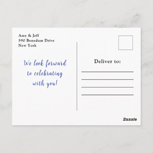 Blaubeeren und Blattbeeren (Foliage Brautparty) Postkarte (Rückseite)