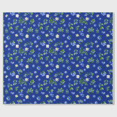 Blaubeeren- und Blattmuster Geschenkpapier (Flach)