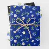 Blaubeeren und Blattmuster Geschenkpapier Set (Beispiel)