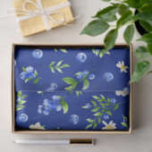 Blaubeeren und Blattmuster Seidenpapier (Geschenk)
