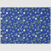 Blaubeeren und Blattmuster Seidenpapier (Vorderseite)