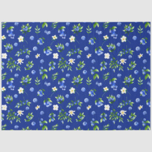 Blaubeeren- und Blattmuster Seidenpapier
