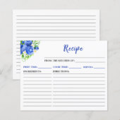 Blaubeeren und Blattrezeptkarte (Vorne/Hinten)