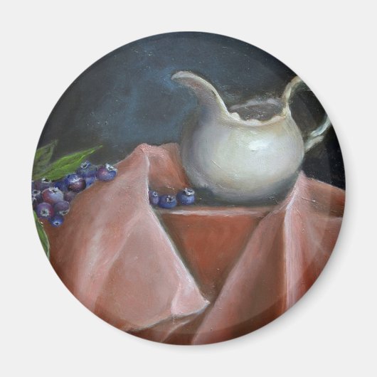 Blaubeeren und Creme Crop Magnet (Vorne)