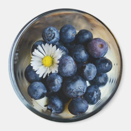 Blaubeeren und Daisy in Bowl Kühlschrank Magnet