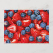 Blaubeeren und Erdbeeren, frisch Postkarte (Vorderseite)