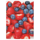 Blaubeeren und Erdbeeren Klemmbrett (Rückseite)