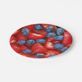 Blaubeeren und Erdbeeren Pappteller (Schrägansicht)