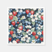Blaubeeren und Erdbeeren Serviette (Vorderseite)