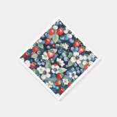 Blaubeeren und Erdbeeren Serviette (Ecke)