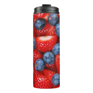 Blaubeeren und Erdbeeren Thermosbecher