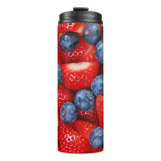 Blaubeeren und Erdbeeren Thermosbecher (Vorderseite)