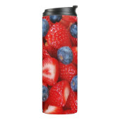 Blaubeeren und Erdbeeren Thermosbecher (Nach links gedreht)