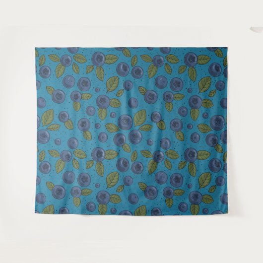 Blaubeeren Wandteppich (Vorderseite (Horizontal))