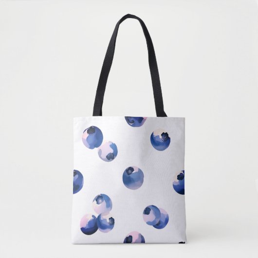 Blaubeeren Wasserfarben-Muster Tasche (Vorderseite)
