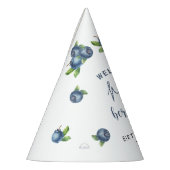 Blaubeeren-Wasserfarben-Party 1. Geburtstag Partyhütchen (Links)