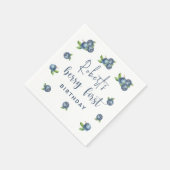 Blaubeeren-Wasserfarben-Party 1. Geburtstag Serviette (Ecke)